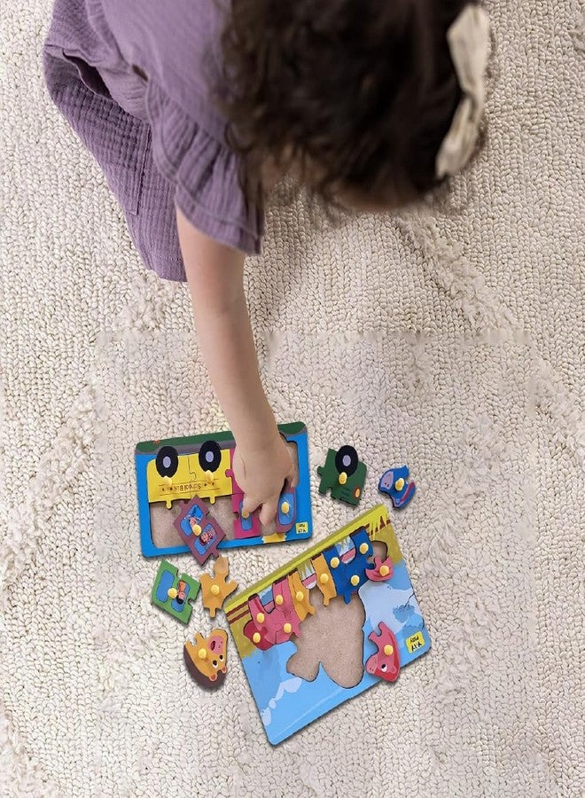 YaYplay Yay Play Wooden Colorful Learning Educational Puzzle Board for Kids with Knobs, Educational Learning Wooden Board Tray - Image 5